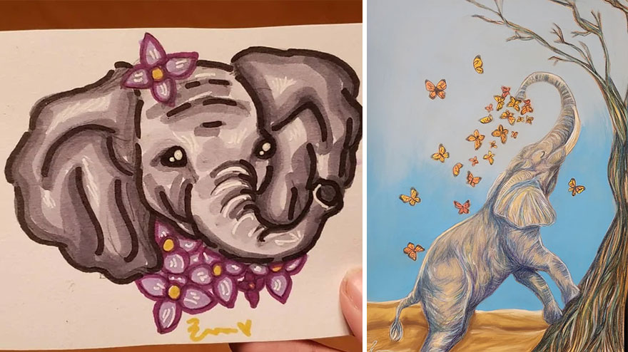 The Only Two Times I've Drawn Elephants In My Life