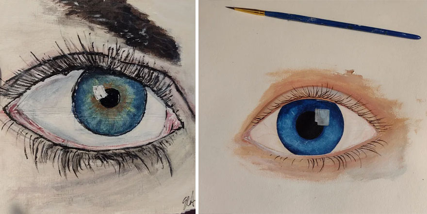 Painting Of An Eye, 2023 vs. 2019