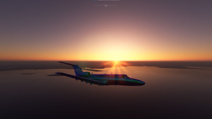 Cessna Citation At Sunset With The Blurred Reality Livery Equipped