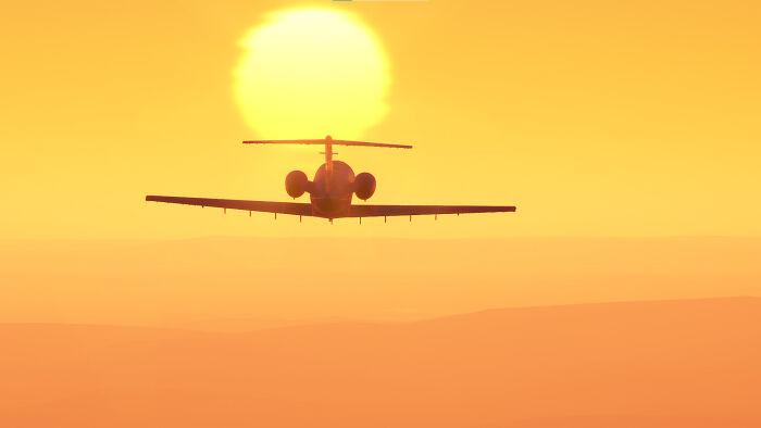 Cessna Citation With The Same Livery Facing The Sun
