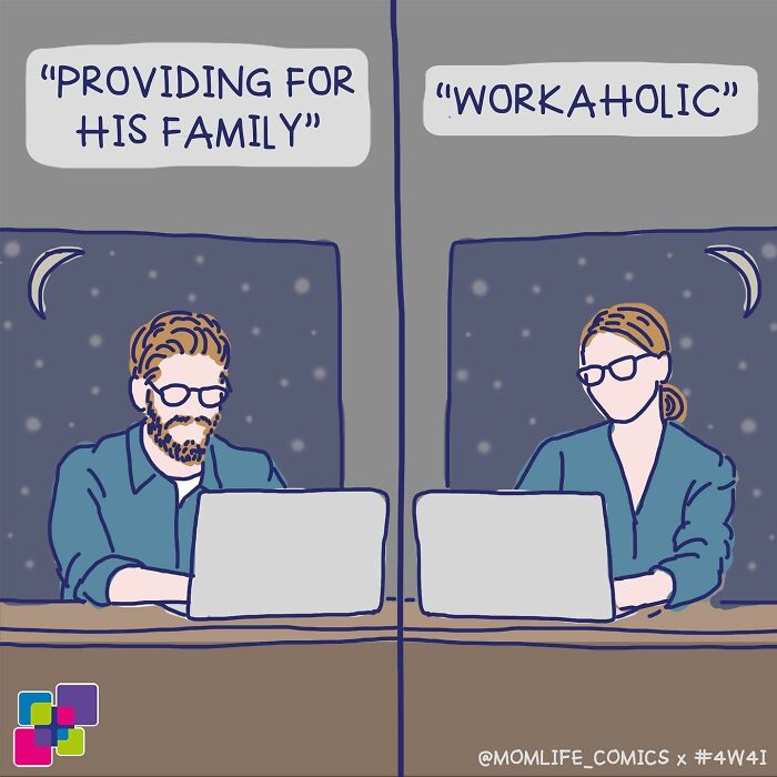 A Comic About Different Views On Working Man And Woman