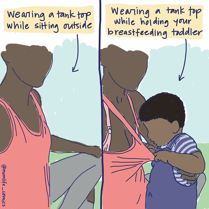 A Comic About Wearing A Tank Top While Holding A Toddler