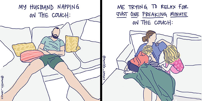 A Comic About Dad Napping vs. Mom Napping