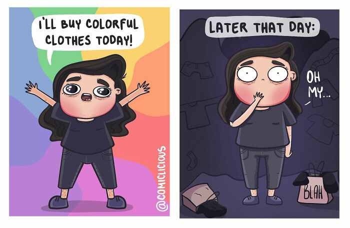 A Comic About Buying Colorful Clothes