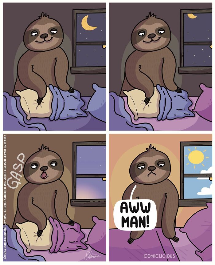 A Comic About A Sloth Making Bed