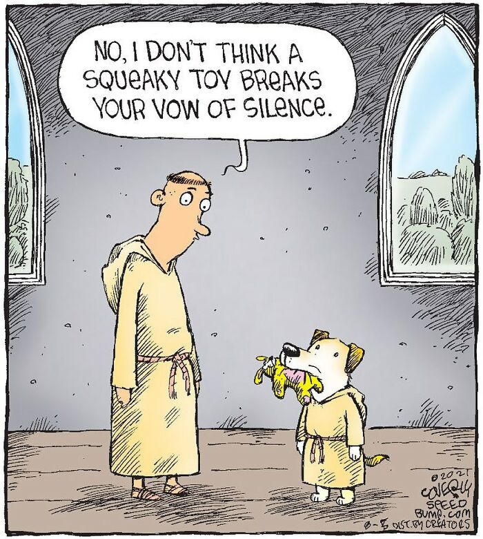 One-Panel Comic About Squeaky Toy By Dave Coverly
