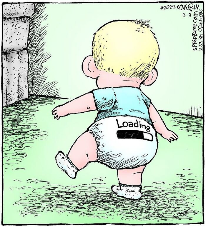 One-Panel Comic About A Baby In Diapers By Dave Coverly