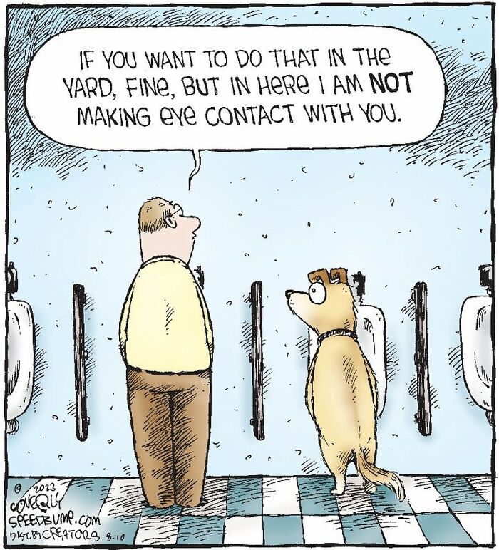 One-Panel Comic Public Toilet By Dave Coverly