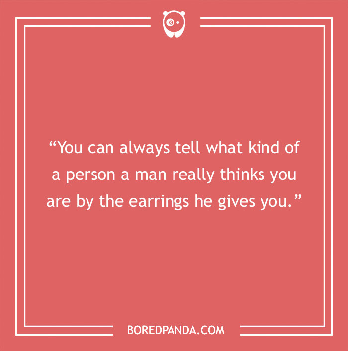 Audrey Hepburn quote about man and earings