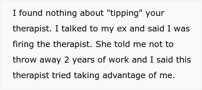 Family Therapist Starts Asking For $20 Tips, Leaves A Bad Taste In Her Client's Mouth Family Therapist Starts Asking For $20 Tips, Leaves A Bad Taste In Her Client's Mouth
