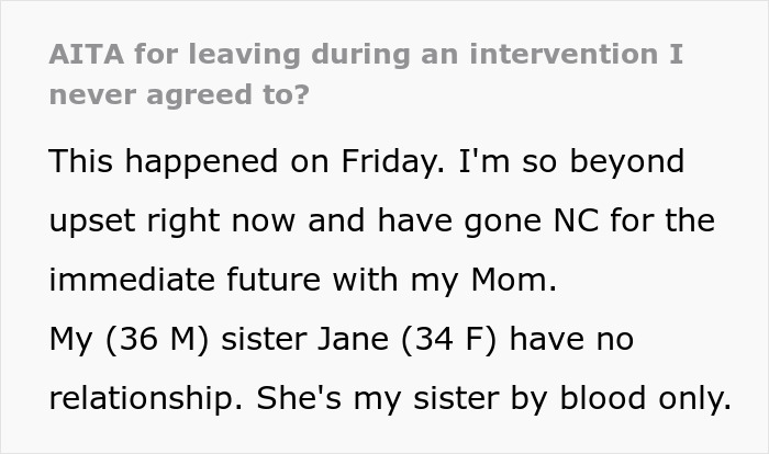 Man visits mom to introduce baby son, but faces a full-blown family intervention causing tension. Man visits mom to introduce baby son, but faces a full-blown family intervention causing tension.