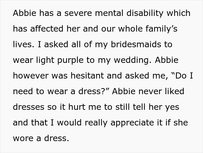 Bride-To-Be Asks If She’s A Jerk For Not Wanting Her Disabled Sister To Wear White To Her Wedding Bride-To-Be Asks If She’s A Jerk For Not Wanting Her Disabled Sister To Wear White To Her Wedding