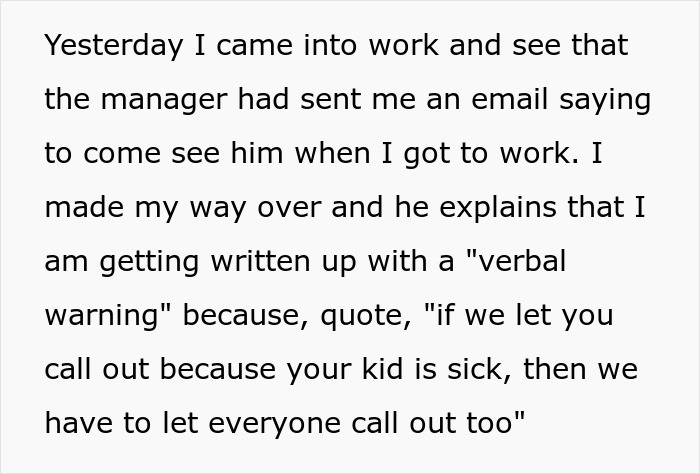 Father Quits His Job After A Write-Up For Taking His Son To The ER