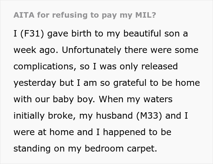 Mother-In-Law Cleans The House While Daughter-In-Law Is In Labor, Demands Payment