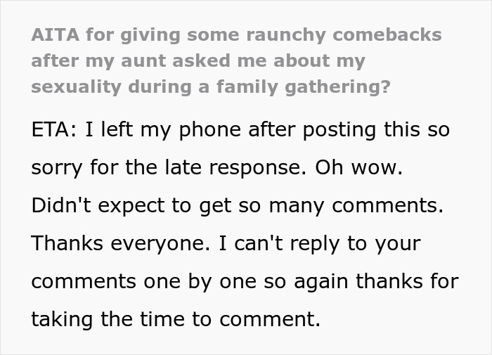 Man Annoyed With Aunt Questioning His Sexuality Gives A Raunchy Reply, Making Her Leave Family Dinner