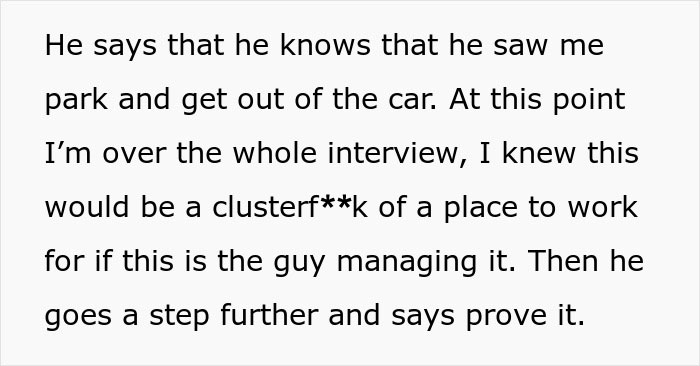 Person Leaves Interview When Manager Demands They Prove It’s Not Their Car In The Handicap Spot Person Leaves Interview When Manager Demands They Prove It’s Not Their Car In The Handicap Spot