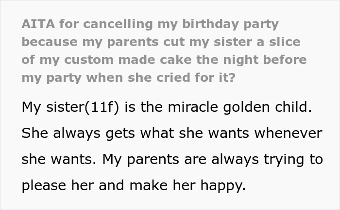 ‘Golden Child’ Sister Snags A Slice Of Custom-Made Cake Before Teen’s B-Day, They Cancel The Party
