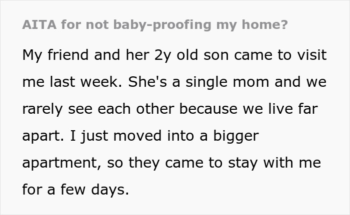 Woman Asks If She’s Indeed A Jerk For Not Baby-Proofing Her Place After 2 Y.O. Was Put At Risk