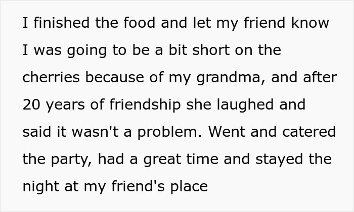 Old Lady Steals Brandy-Soaked Cherries Her Granddaughter Made For A Catering Event, Faces Hangover Old Lady Steals Brandy-Soaked Cherries Her Granddaughter Made For A Catering Event, Faces Hangover