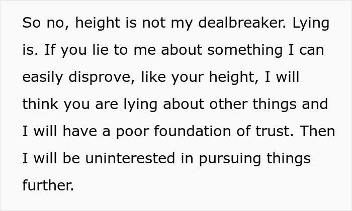 Woman Towers Over Dates After They Lie About Their Height, Throw Fits As She Refuses Second Date Woman Towers Over Dates After They Lie About Their Height, Throw Fits As She Refuses Second Date