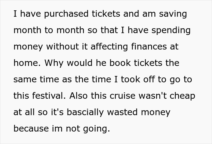 Woman Ends Her 2-Year Relationship After She Finds Out Cruise Tickets Are Her Birthday Gift Woman Ends Her 2-Year Relationship After She Finds Out Cruise Tickets Are Her Birthday Gift