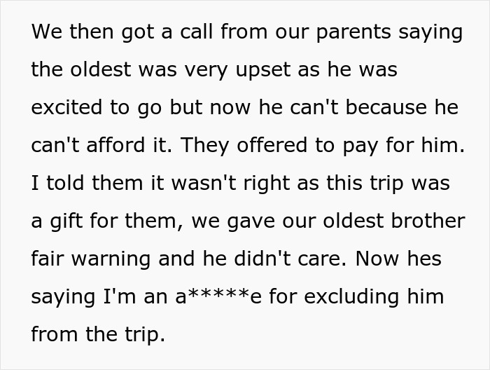 Woman Teaches A Cunning And Stingy Older Brother A Life Lesson By Excluding Him From Family Vacation Woman Teaches A Cunning And Stingy Older Brother A Life Lesson By Excluding Him From Family Vacation