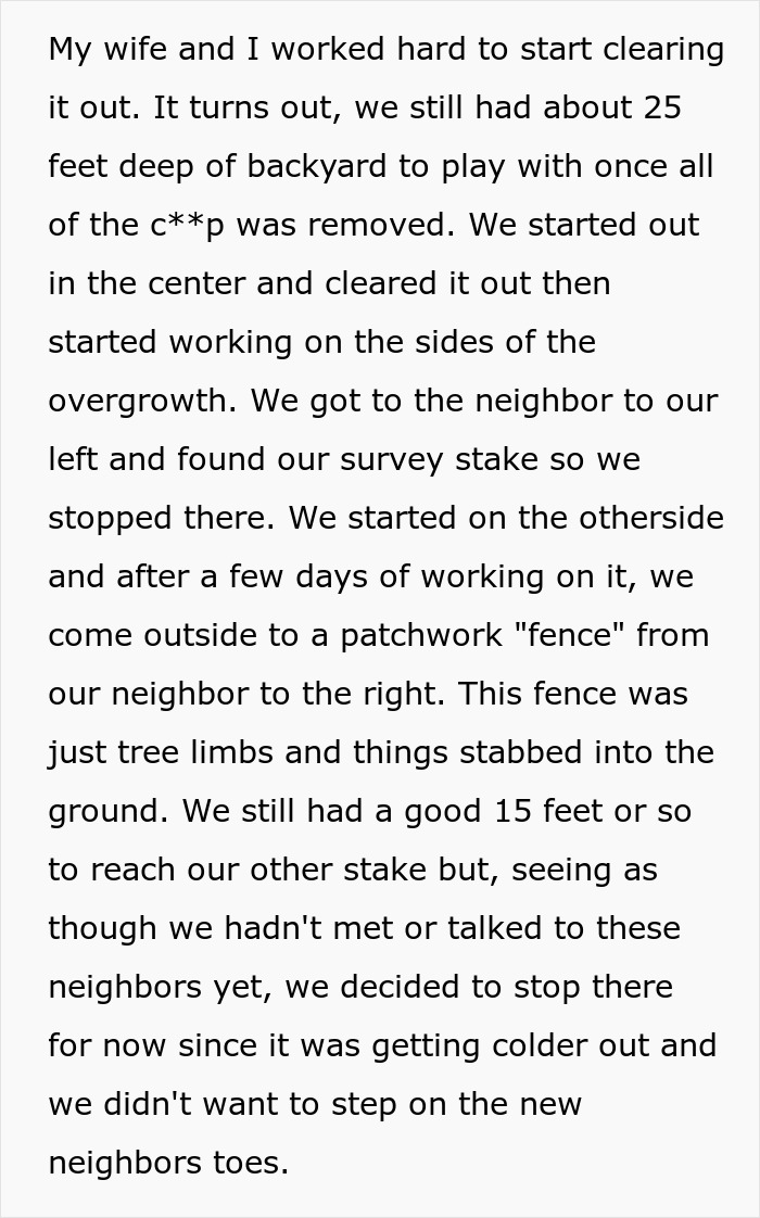 Person Maliciously Complies With Entitled Neighbor’s Demands, Ends Up With More Land Person Maliciously Complies With Entitled Neighbor’s Demands, Ends Up With More Land