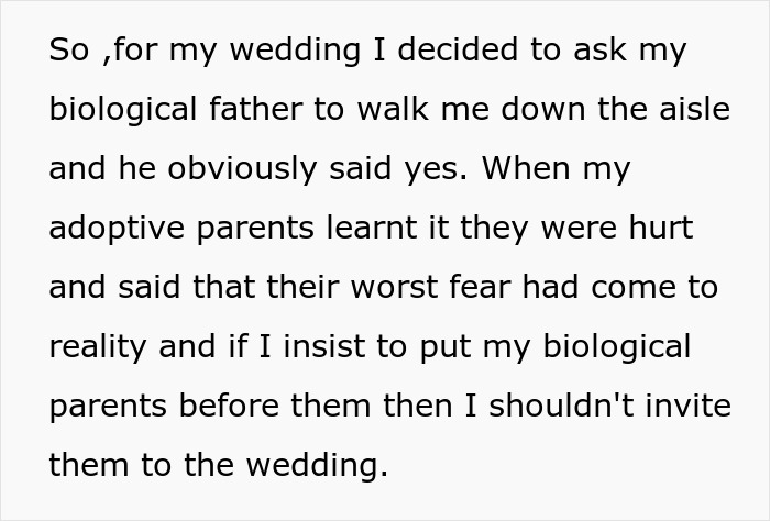 Bride Uninvites Adoptive Parents From The Wedding And Ends Up Cutting Them Off Completely Bride Uninvites Adoptive Parents From The Wedding And Ends Up Cutting Them Off Completely