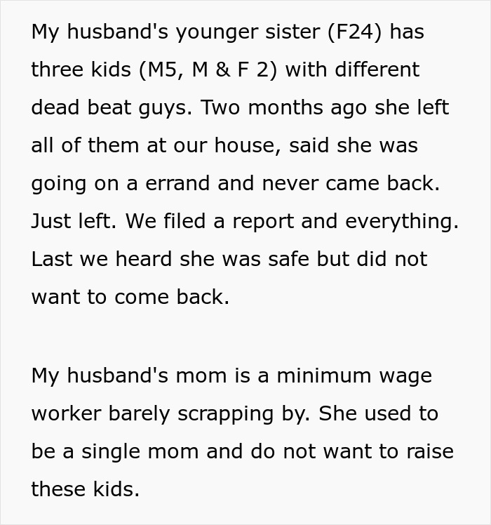 Sister Ditches Her Kids With A Childfree Brother And His Wife, Woman Asks For A Divorce
