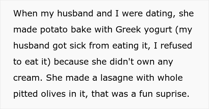 Couple Decides To No Longer Eat MIL's Food Because She's A Terrible Cook, She Gets Offended Couple Decides To No Longer Eat MIL's Food Because She's A Terrible Cook, She Gets Offended