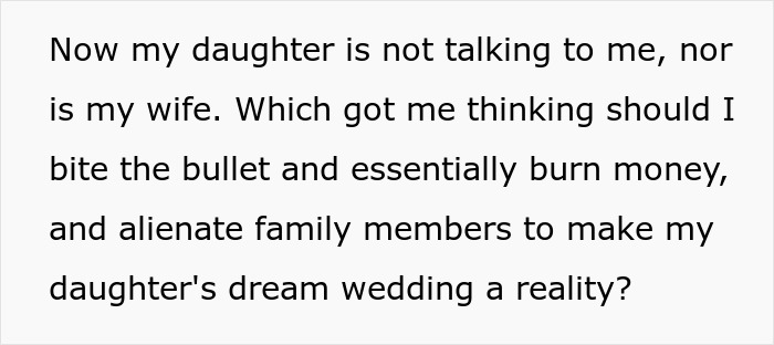 Entitled Bride Causes Drama After Dad Refuses To Fund Her Dream Wedding Of $200K Entitled Bride Causes Drama After Dad Refuses To Fund Her Dream Wedding Of $200K