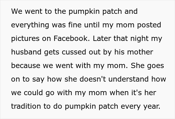 “It's Her Tradition”: MIL Blows Up At Son And His Wife Over Pumpkin Patch Betrayal