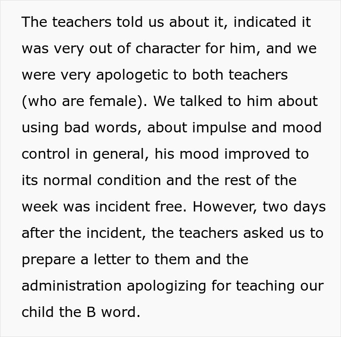 3 Y.O. Swears At Teacher Over Spilled Lunch, School Insists On An Apology Letter But Parents Refuse