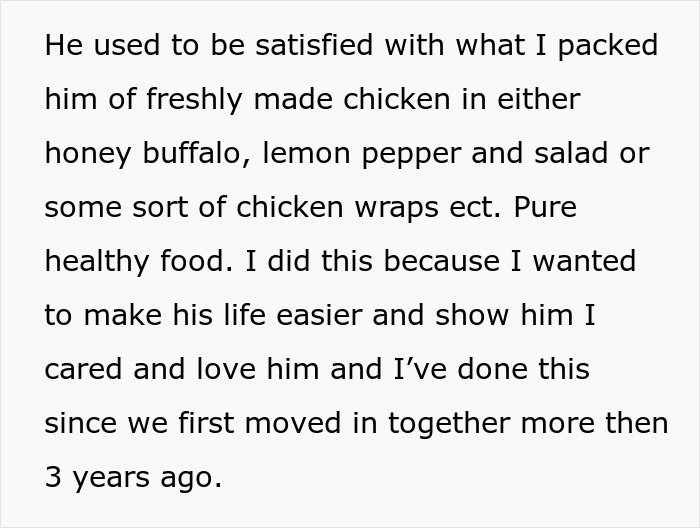 "My Husband Has Ruined Both Our Lives By Asking Me To Double Up His Lunch Serving For Work" "My Husband Has Ruined Both Our Lives By Asking Me To Double Up His Lunch Serving For Work"