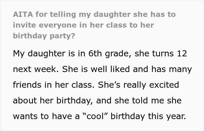 Daughter Excludes 2 ‘Boring’ Girls From Her Birthday Party, Mom Instructs Her To Invite Everybody 