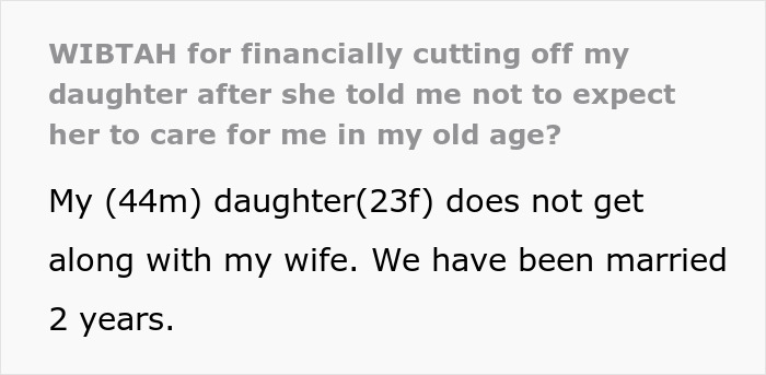 “Would I Be The Jerk For Financially Cutting Off My Daughter?” “Would I Be The Jerk For Financially Cutting Off My Daughter?”