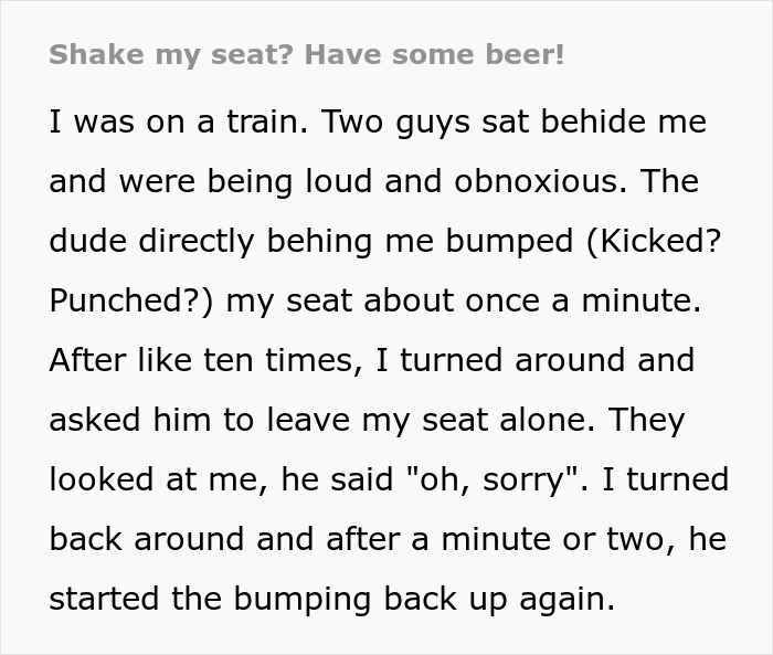 Man Keeps Hitting And Kicking Passenger’s Seat, Doesn’t See Revenge Coming