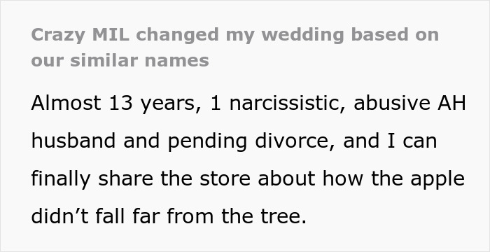 MIL Uses The Fact She Has The Same Name As The Bride To Make Major Changes To The Wedding MIL Uses The Fact She Has The Same Name As The Bride To Make Major Changes To The Wedding