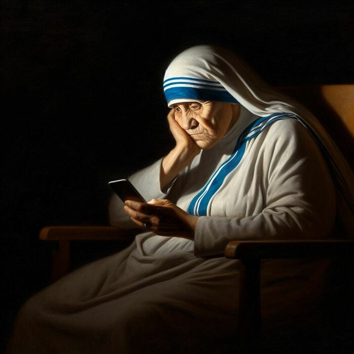 Mother Theresa Just Could Not Stop Doom Scrolling