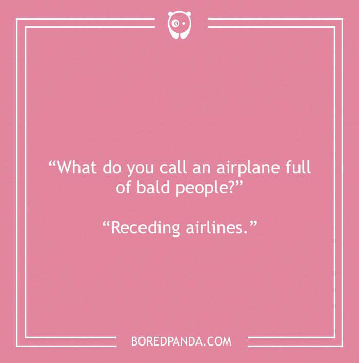 Bald joke about an airplane full of bald people