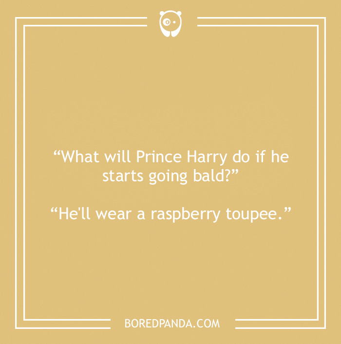 Bald joke about Prince Harry 