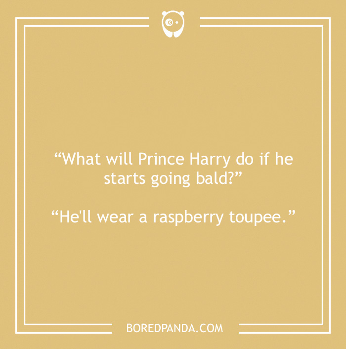Bald joke about Prince Harry 