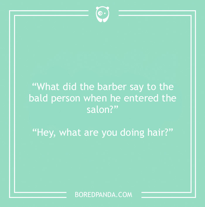 Bald joke about barber and the bald person 