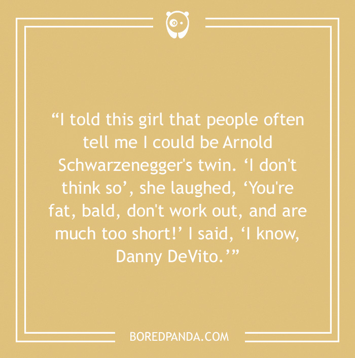 Bald joke about Arnold Schwarzenegger's twin