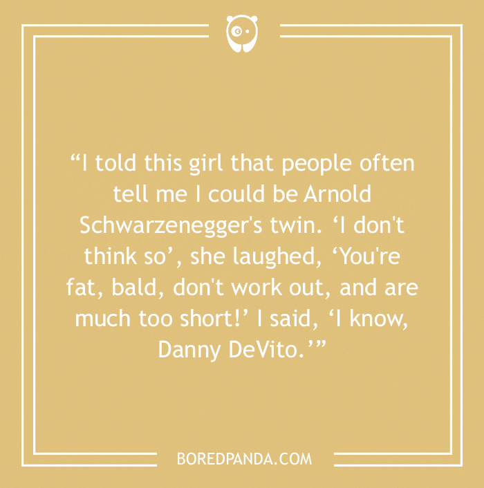 Bald joke about Arnold Schwarzenegger's twin