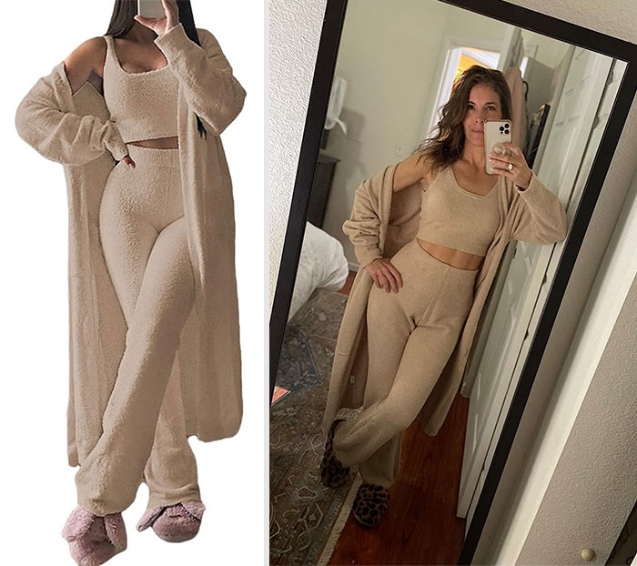 Women's Fuzzy 3 Piece Lounge Set: The seriously tempting rival to Kim K's Skims Cozy collection that is both luxuriously soft and fashion-forward