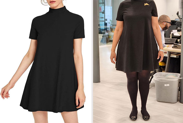 Casual Mock Neck T Shirt Dress: It's your perfect little black dress that offers designer-like elegance without the designer price tag.