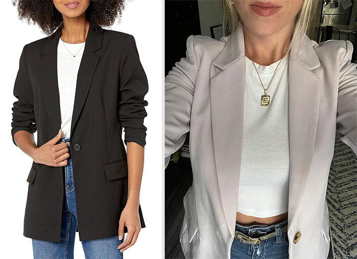 Women's Blake Long Blazer: A designer-inspired power piece that elevates any outfit at a fraction of designer costs – your secret to achieving high-end style on a budget.