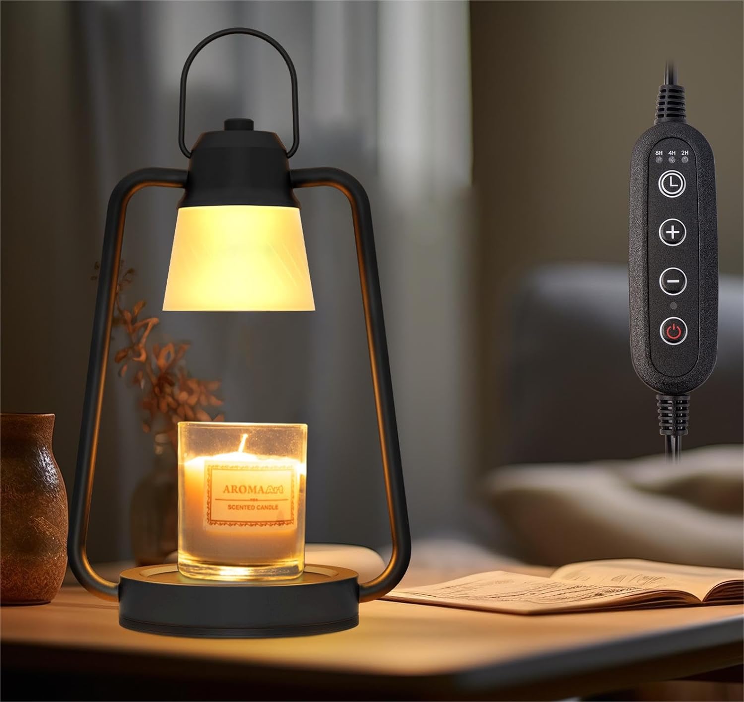 black candle warmer with timer