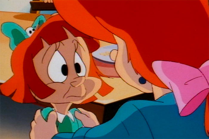 Elmyra looking scared to her mom 